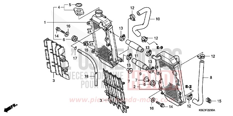 RADIATOR for CRF150R "Big wheels" EXTREME RED (R292) from 2007